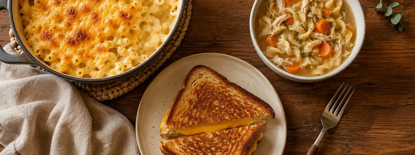 yes or no to comfort food overhead flat lay mac and cheese - YesVsNo.net