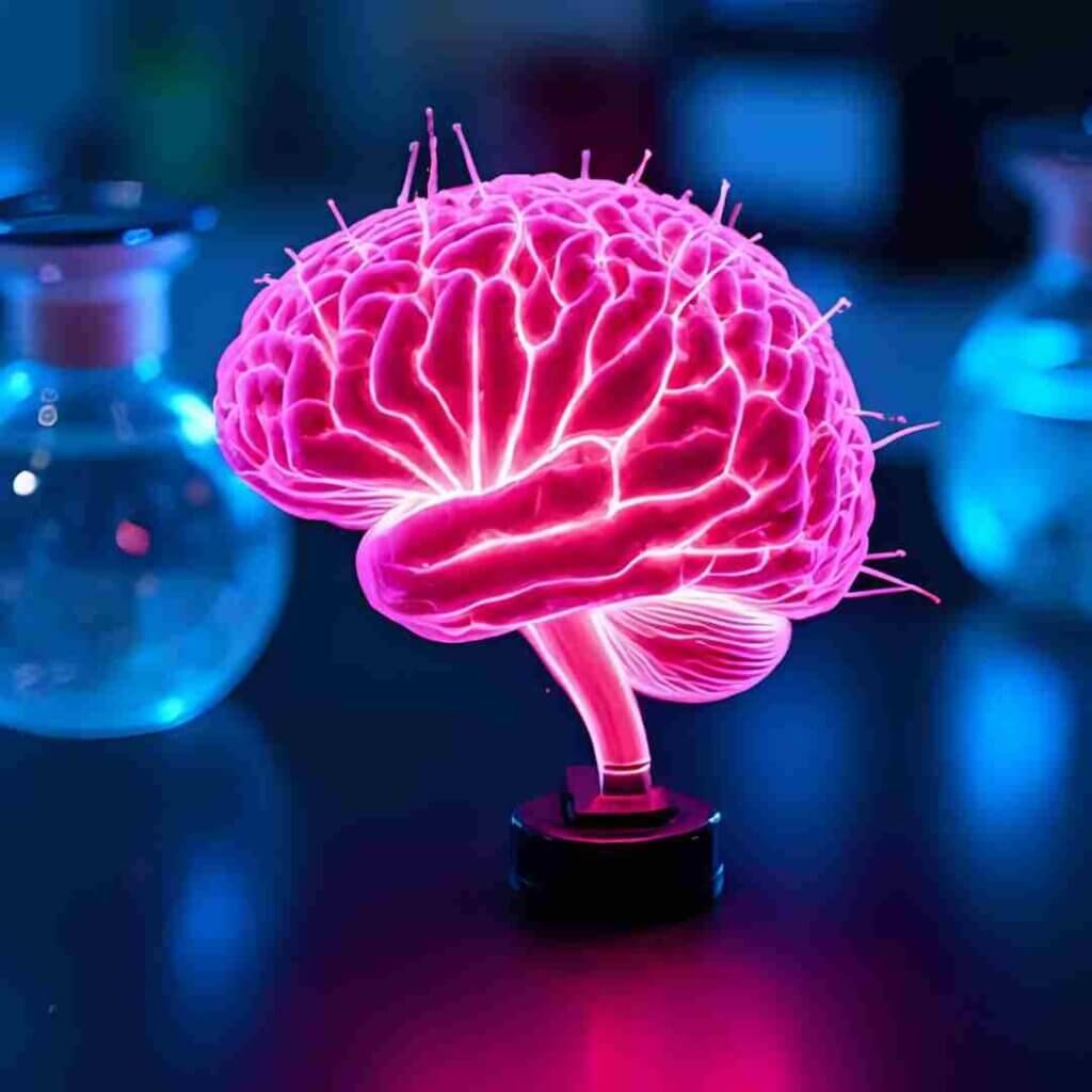 Do Smartphones Make Us Smarter: A glowing brain representing cognitive development affected by smartphone use