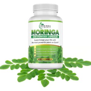 Moringa Leaf Powder Capsules, a natural supplement for energy and weight management