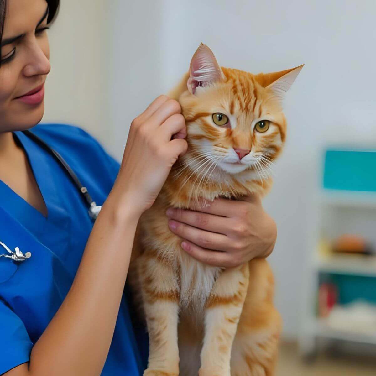 Veterinarian examining a cat with pet insurance coverage for health protection.