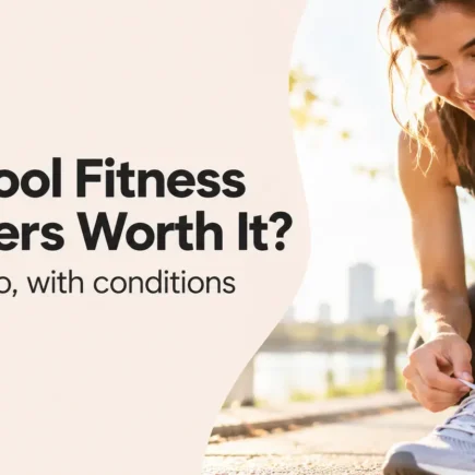 Are Cool Fitness Trackers Worth It? Woman wearing a fitness tracker while tying running shoes outdoors in morning sunlight, featured on YesVsNo.net.