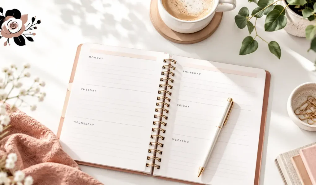 A clean, simple flat-lay of an open weekly planner with a pen resting on it, soft natural light, bright and modern, no identifiable branding or logos.yes or no to planning your week on sunday featured image.