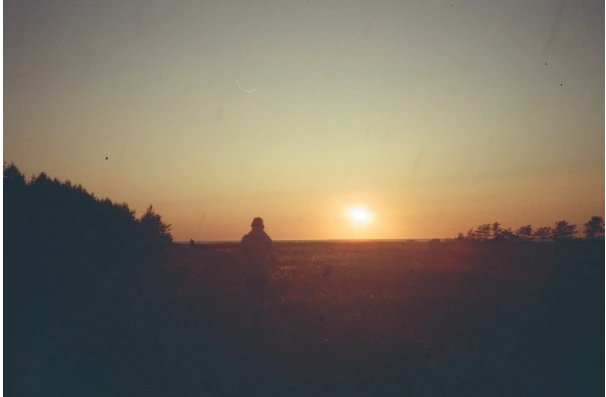 Rise and shine: person watching sunrise in a calm early-morning scene — yesvsno.net