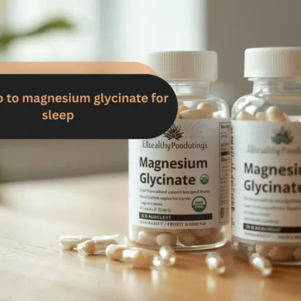 Magnesium Glycinate supplement bottles, promoting sleep support with magnesium glycinate for sleep from YesVsNo.net.