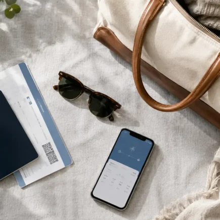 travel insurance for short trips flat lay with passport and boarding pass - YesVsNo.net